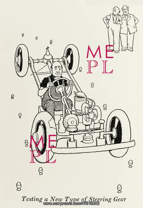 : Testing a new type of steering gear - W Heath Robinson : Testing a new type of steering gear - W Heath Robinson