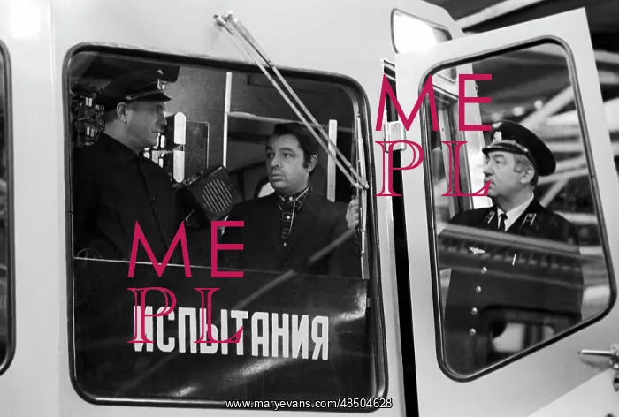 : Testing Soviet I type train in Moscow Metro, 1976 : Testing Soviet I type train in Moscow Metro, 1976