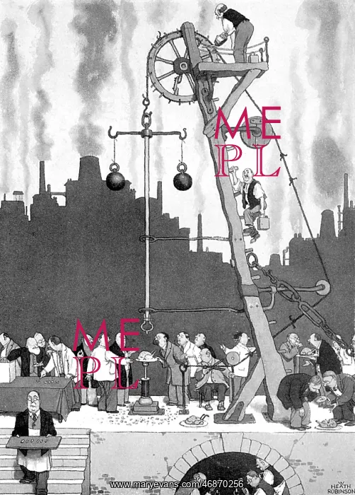 : Testing teeth, illustration by William Heath Robinson : Testing teeth, illustration by William Heath Robinson