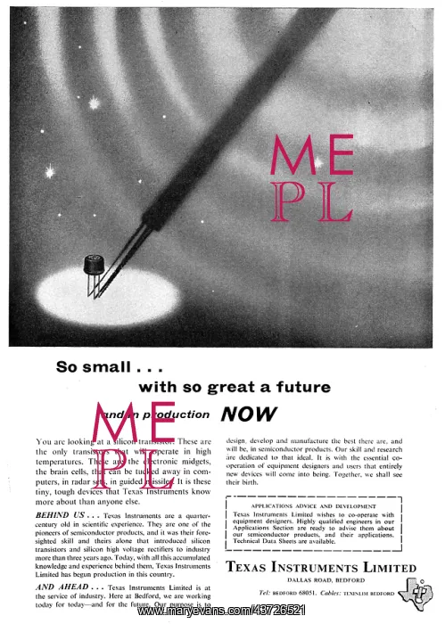  : Texas Instruments Silicon Transistors 1958