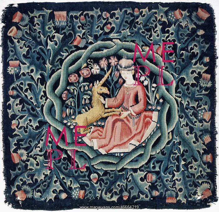  : textile  /  fabric, pillowcase Die Jungfrau mit