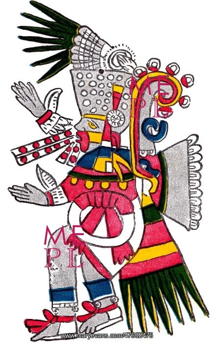 : Tezcatlipoca, Aztec God of Night, Codex Borbonicus, 15th Cen : Tezcatlipoca, Aztec God of Night, Codex Borbonicus, 15th Cen