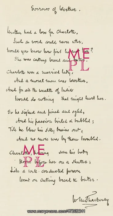 : THACKERAY'S HANDWRITING : THACKERAY'S HANDWRITING