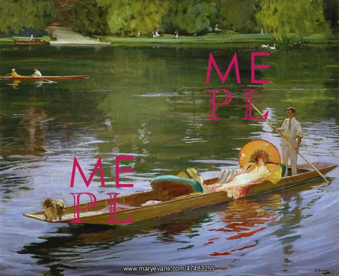 : Thames at Maidenhead ' couple in punt : Thames at Maidenhead ' couple in punt