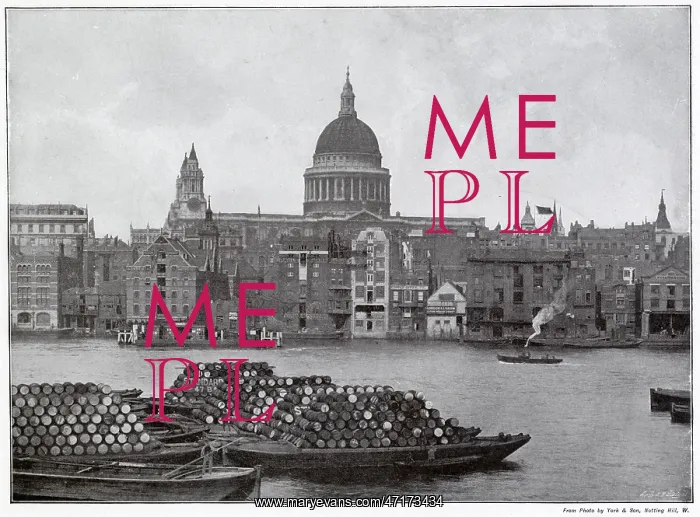 : Thames and St. Paul's Cathedral from Bankside : Thames and St. Paul's Cathedral from Bankside