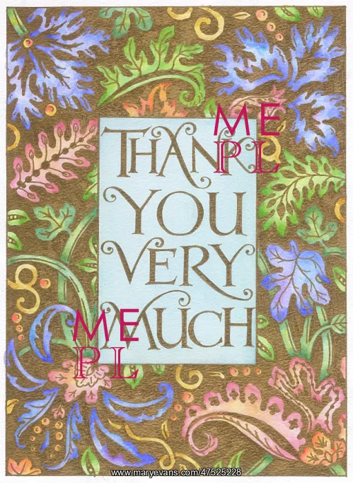 : Thank You Very Much with coloured brocade : Thank You Very Much with coloured brocade