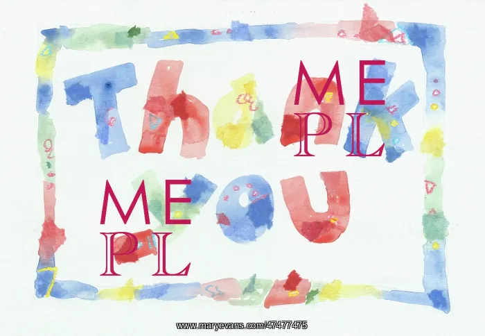 : Thank You - in red, blue, green and yellow