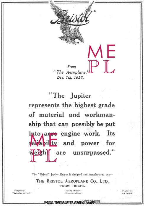 : 'The Aeroplane' Praises The Bristol Jupiter Engine : 'The Aeroplane' Praises The Bristol Jupiter Engine