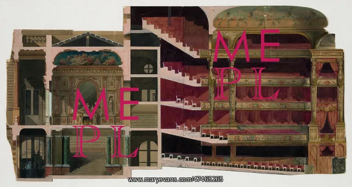 : Theater interior. Section. Rendering : Theater interior. Section. Rendering