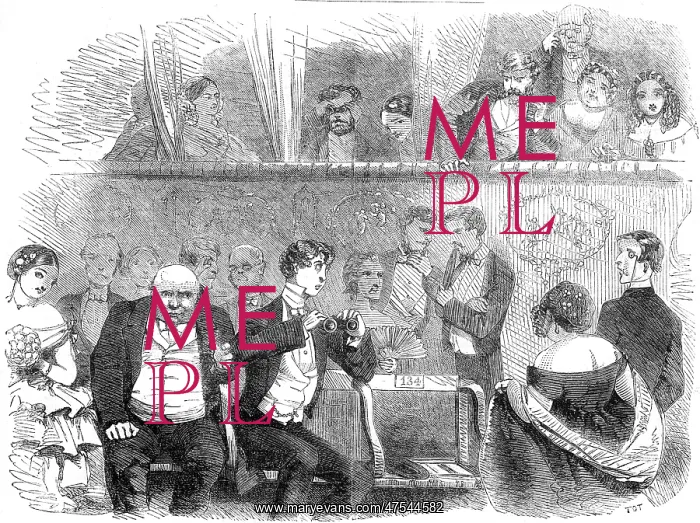 : Theatre going: the audience, 1858 : Theatre going: the audience, 1858