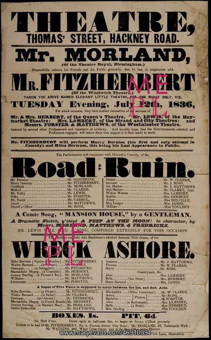 : Theatre, Hackney Rd, Road to Ruin : Theatre, Hackney Rd, Road to Ruin