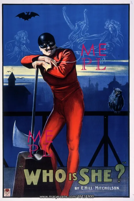  : Theatre poster, Who is She, by Mitchelson