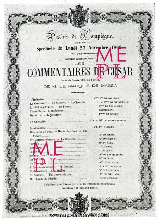 : Theatre programme, Compiegne Palace : Theatre programme, Compiegne Palace
