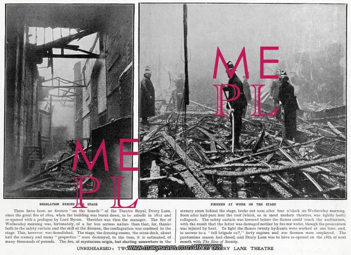 : Theatre Royal, Drury Lane Fire 1908 : Theatre Royal, Drury Lane Fire 1908