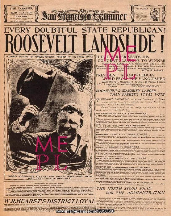 : Theodore Roosevelt elected US President : Theodore Roosevelt elected US President