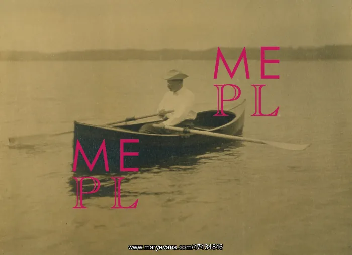 : Theodore Roosevelt, seated in rowboat, rowing : Theodore Roosevelt, seated in rowboat, rowing