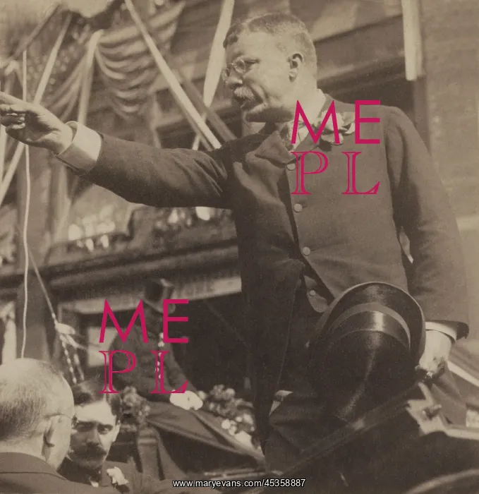 : Theodore Roosevelt speaking with his arm extended : Theodore Roosevelt speaking with his arm extended