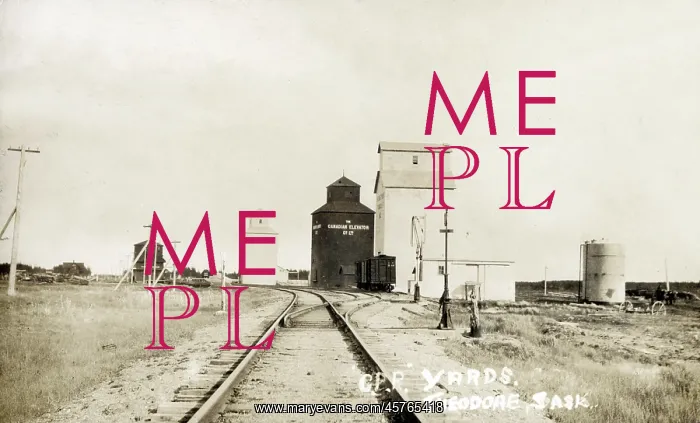 : Theodore, Saskatchewan, Canada - CPR Yards, Grain Elevators : Theodore, Saskatchewan, Canada - CPR Yards, Grain Elevators