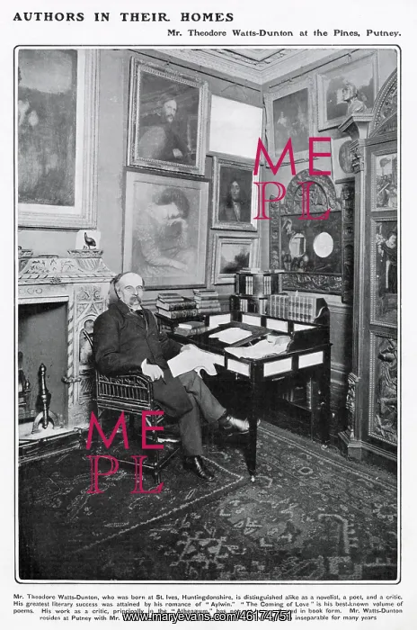 : Theodore Watts-Dunton at The Pines, Putney : Theodore Watts-Dunton at The Pines, Putney