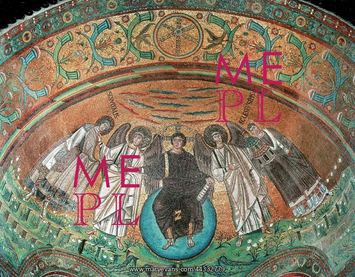 : Theophany: Christ between two angels : Theophany: Christ between two angels