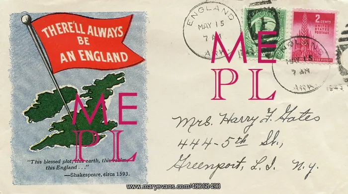 : There'll Always Be An England, WW2 postal cover envelope : There'll Always Be An England, WW2 postal cover envelope