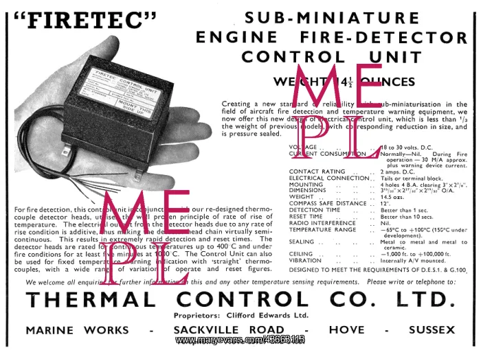 : Thermal Control Firetec Engine Fire-Detector Control Unit : Thermal Control Firetec Engine Fire-Detector Control Unit