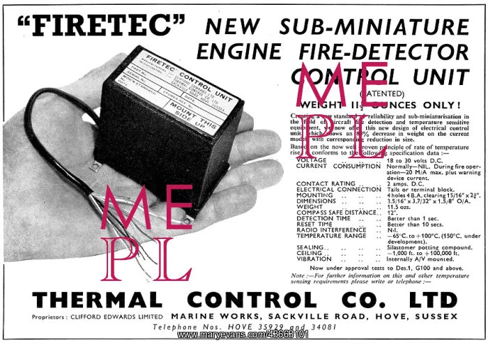 : Thermal Control FIRETEC Fire-Detectors : Thermal Control FIRETEC Fire-Detectors