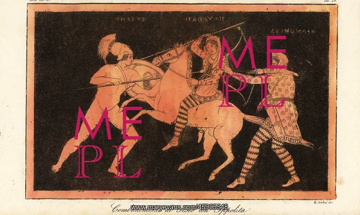 : Theseus killing Hippolyta with a spear : Theseus killing Hippolyta with a spear