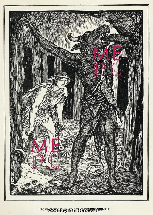 : Theseus Slays Minotaur : Theseus Slays Minotaur