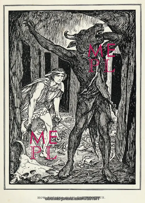 : Theseus Slays Minotaur : Theseus Slays Minotaur