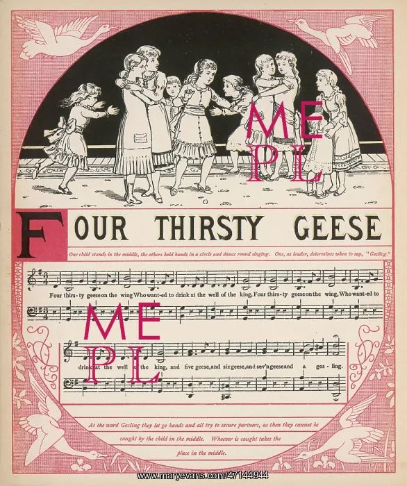 : Four thirsty geese, words and music : Four thirsty geese, words and music