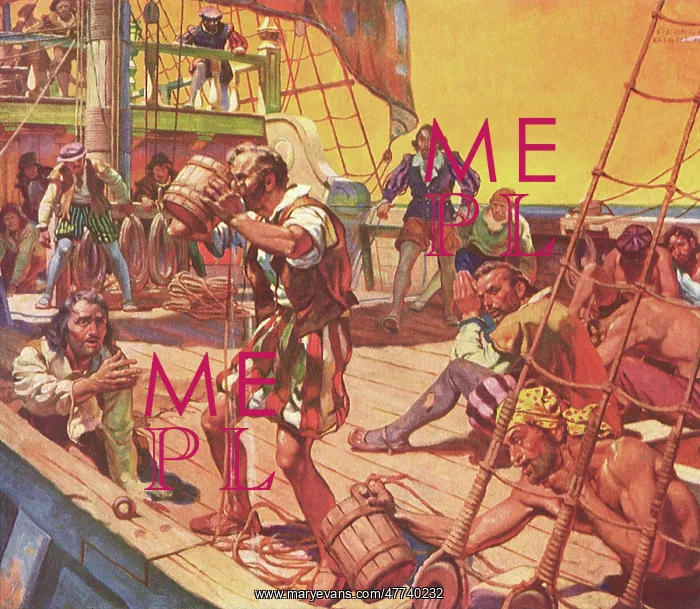  : Thirsty Sailors Drinking Water from a Bucket