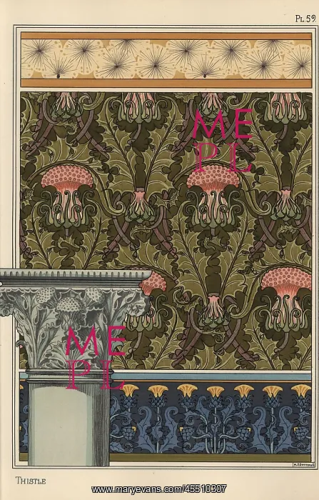 : Thistle in art nouveau patterns : Thistle in art nouveau patterns
