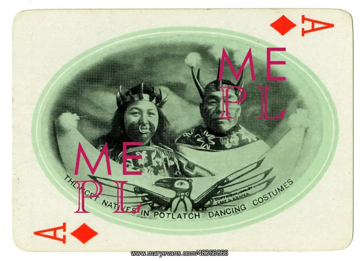  : Thlincet Native Americans in Potlatch Dancing Costumes