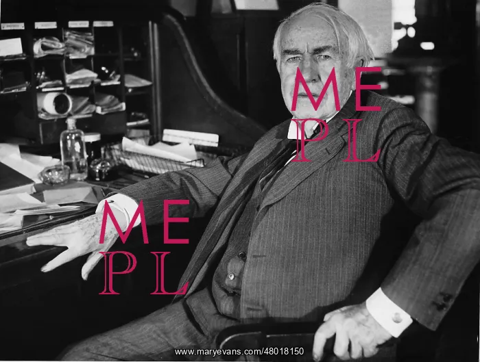 : Thomas Alva Edison at his desk : Thomas Alva Edison at his desk