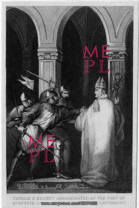 : Thomas A Becket assassinated at St. Benet's Altar : Thomas A Becket assassinated at St. Benet's Altar