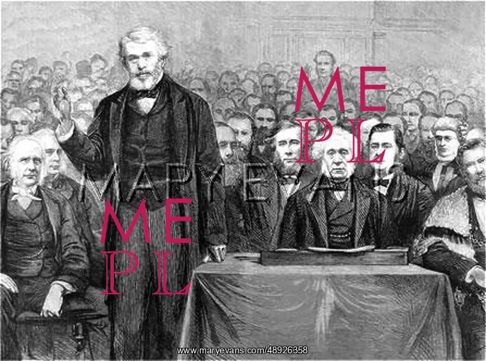 : Thomas Carlyle speaking at Edinburgh University 1866 : Thomas Carlyle speaking at Edinburgh University 1866