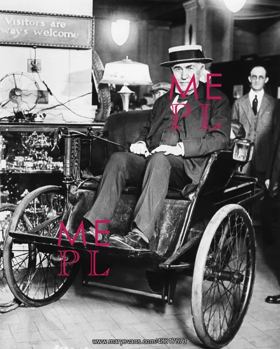 : Thomas Edison in his electric car, 1899 : Thomas Edison in his electric car, 1899