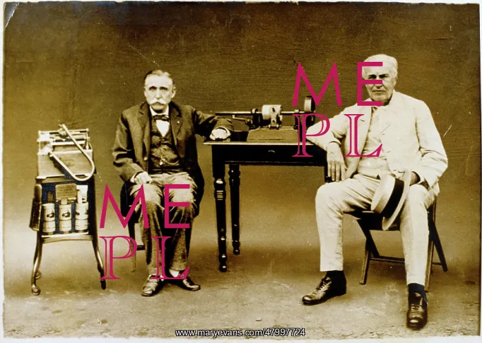 : Thomas Edison with his phonograph : Thomas Edison with his phonograph