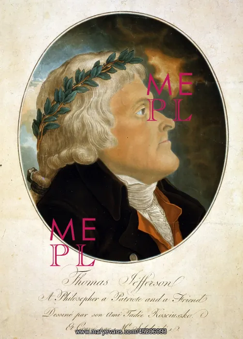 : Thomas Jefferson, color aquatint afte a ? : Thomas Jefferson, color aquatint afte a ?