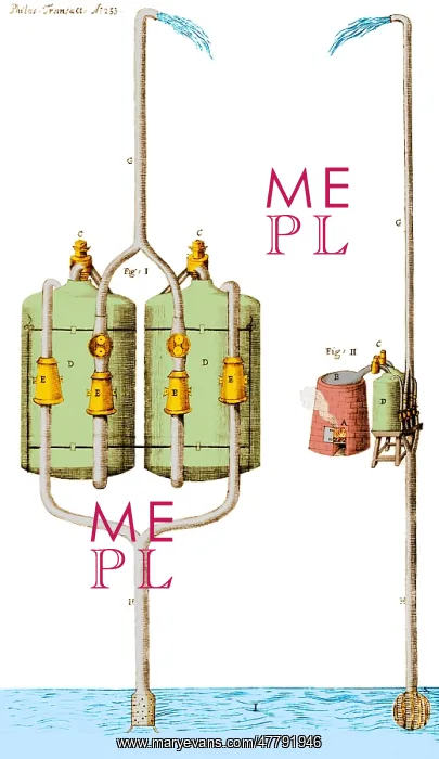 : Thomas Savery, Engine to Pump Mine Water, 1699 : Thomas Savery, Engine to Pump Mine Water, 1699