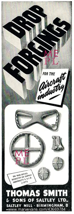 : Thomas Smith Drop Forging. War Office, MOS & AID Listed : Thomas Smith Drop Forging. War Office, MOS & AID Listed