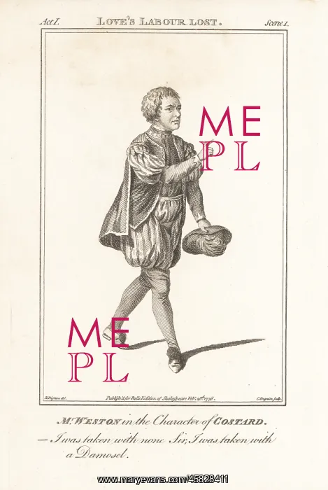 : Thomas Weston as Costard in Love's Labour Lost : Thomas Weston as Costard in Love's Labour Lost