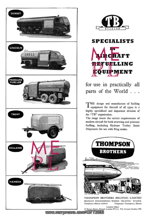: Thompson Brothers Aircraft Refuelling Equipment : Thompson Brothers Aircraft Refuelling Equipment