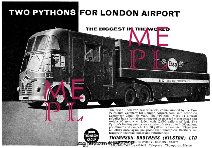 : Thompson Brothers Python Mark II Aircraft Refueller 1960 : Thompson Brothers Python Mark II Aircraft Refueller 1960
