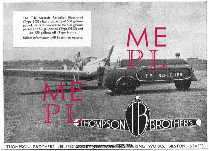 : Thompson Brothers T.B.Aircraft Refueller Type 5055 : Thompson Brothers T.B.Aircraft Refueller Type 5055