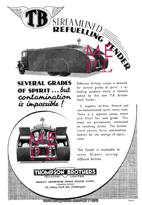 : Thompson Brothers T.B.Streamlined Refuelling Tender : Thompson Brothers T.B.Streamlined Refuelling Tender