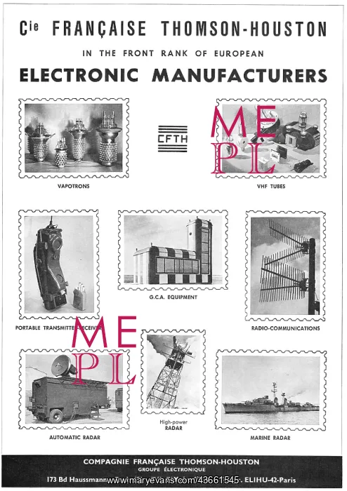 : Thomson-Houston Aerospace Electronics 1954 : Thomson-Houston Aerospace Electronics 1954