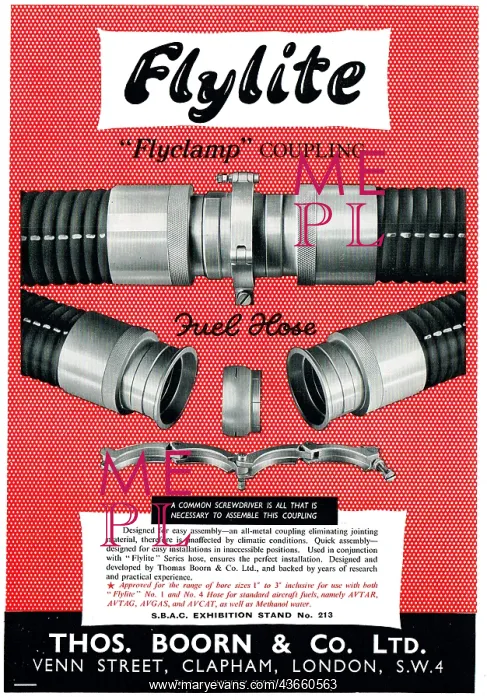 : Thos Boorn Flylite Aircraft Pipe Couplings : Thos Boorn Flylite Aircraft Pipe Couplings