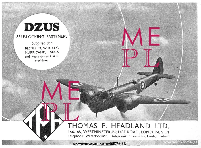 : Thos.Headland - DZUS Fasteners 1939 : Thos.Headland - DZUS Fasteners 1939